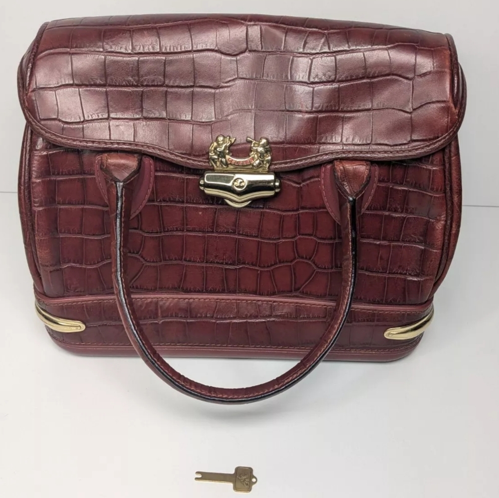 Celeber PIERO GUIDI Vintage Purse Collectors Bag Italy Leather Silk Key Lock - Picture 1 of 16